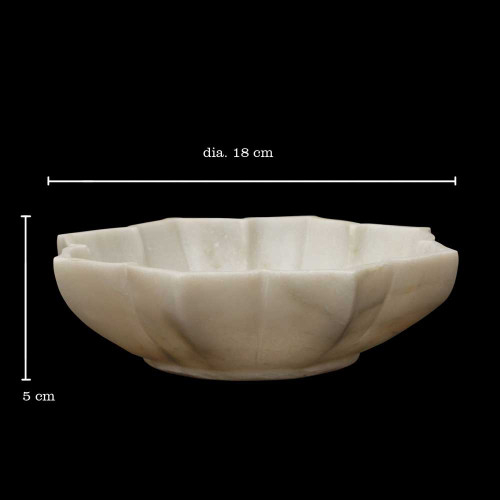 Ashtadal- Octagonal White Marble Flower Urli Bowl - 7"