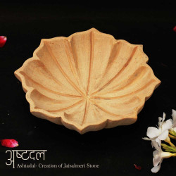 Jaisalmeri Ashtadal- Octagonal Sandstone Flower Urli Bowl - 7"