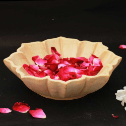 Jaisalmeri Ashtadal- Octagonal Sandstone Flower Urli Bowl - 7"